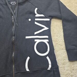 Calvin Klein Performance Black Full Zip Hoodie Logo Graphic Women's Size M